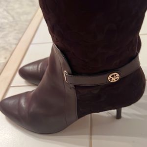 Coach chestnut brown suede/leather tall boot